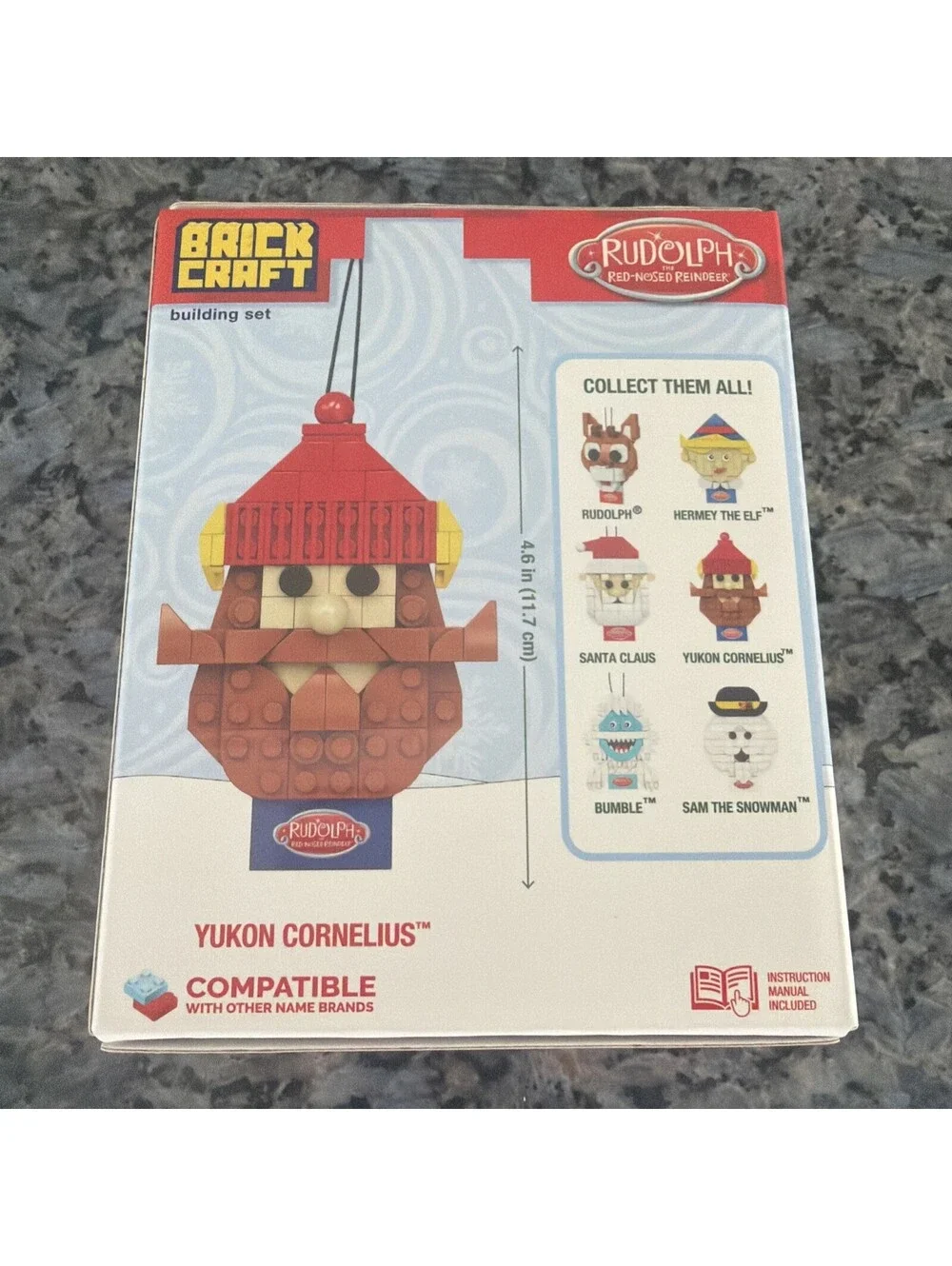 BRICKCRAFT Rudolph the Red Nosed Reindeer Yukon Cornelius Figure Ornament Set
